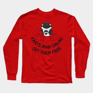 Farts And Orcas Set Them Free Cute Long Sleeve T-Shirt